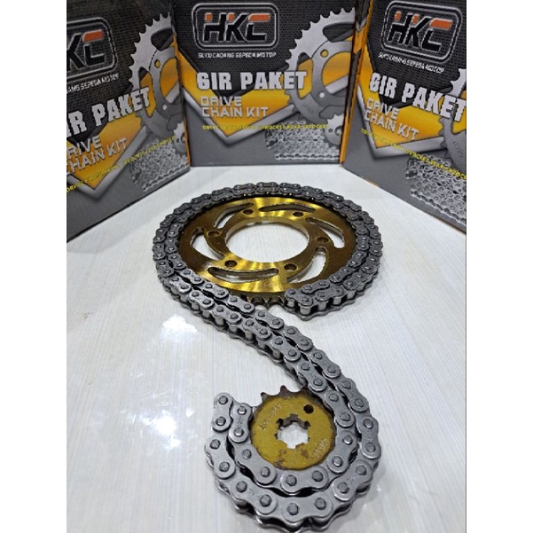 GIR SET/ GEAR PKT/ HKC DRAVE CHAIN  GEAR DEPAN /GEAR BLK/RANTAI