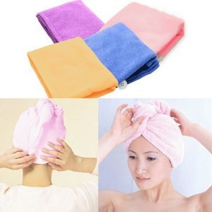 Hair Wrap Magic Towel POLOS Handuk Pengering Keramas - Warna Rambut Kepala - Quick Dry Towel