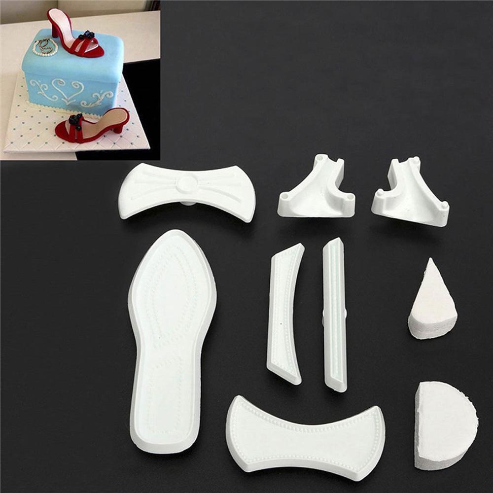 Solighter 9pcs/Set Cetakan Fondant Kue Fashion Sugarcraft Alat Dekorasi Plastik