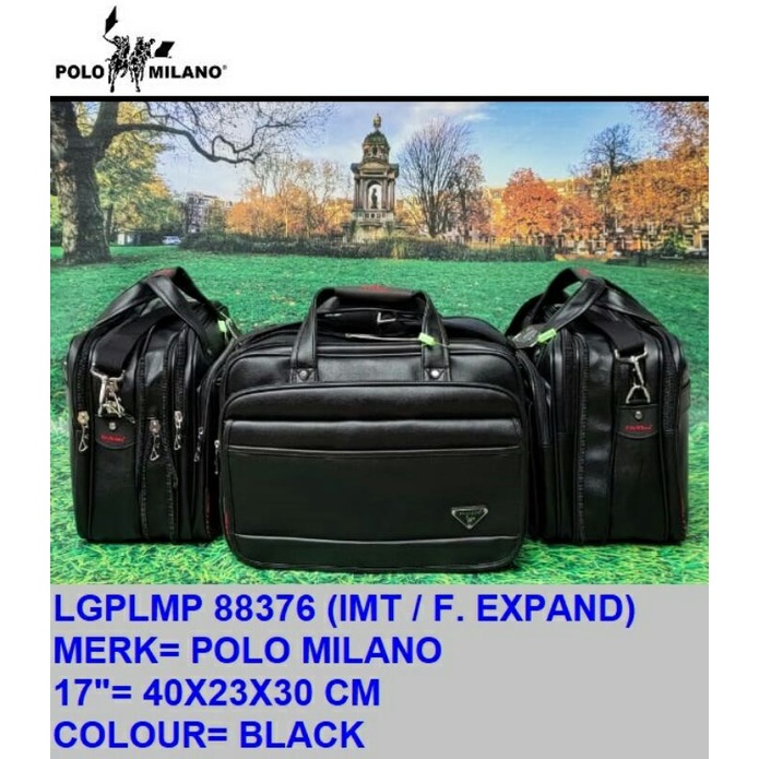 TAS KANTOR LAPTOP FOLIO POLO MILANO EXPANDING (dibesarkan) KULIT ORIGINAL BRIEFCASE SELEMPANG  ANTI AIR TERMURAH TERLARIS