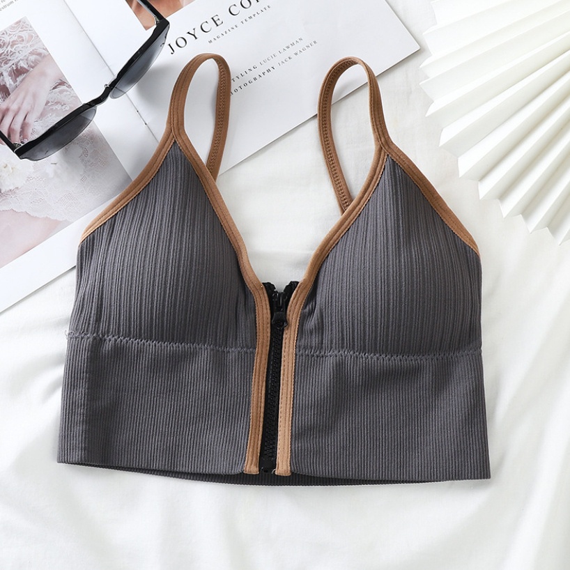 Brasay Bra Sport Wanita Model Resleting Tank Top Korea 1054