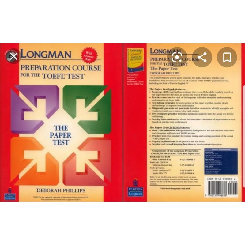 Buku LONGMAN PREPARATION COURSE for the TOEFL TEST kualitas No.1 TERMURAH dan TERBAGUS