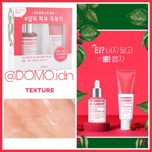 COD / APIEU MULBERRY BLEMISH CLEARING AMPOULE + CREAM 2 PCS SET PAKET DUO AMPOULE 50 GR CREAM 22 GR