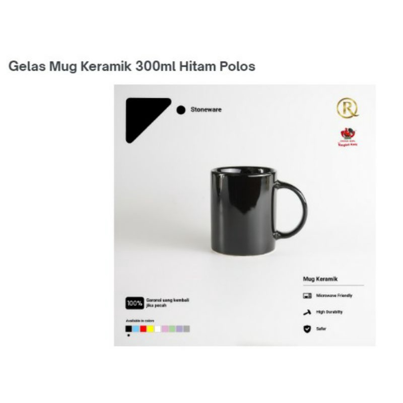 MUG KERAMIK HITAM POLOS