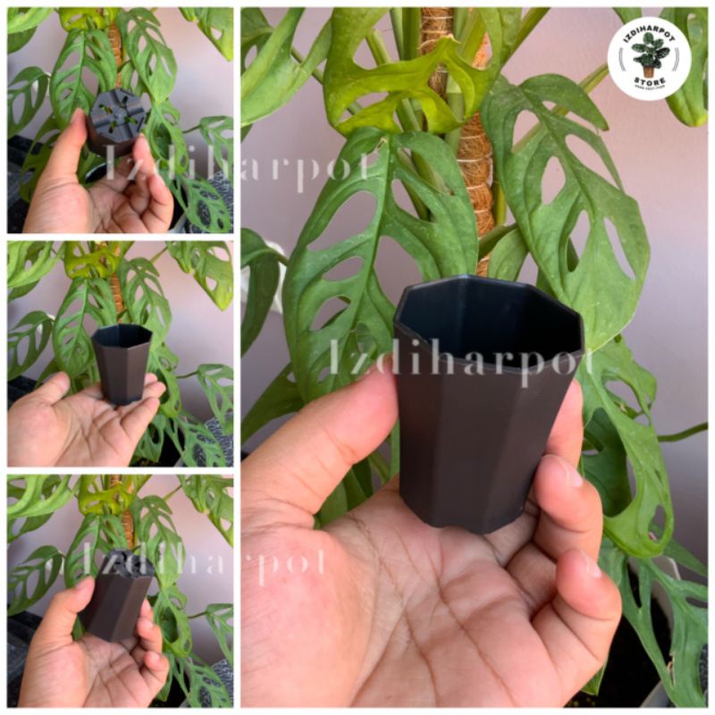 Pot bunga tanaman mini nkt pagoda 5 HITAM - NKT PAGODA MINI