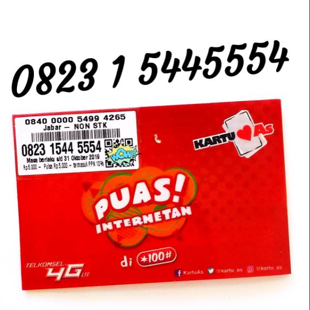 Nomor Cantik Telkomsel Kartu As Super Rapi 5445554