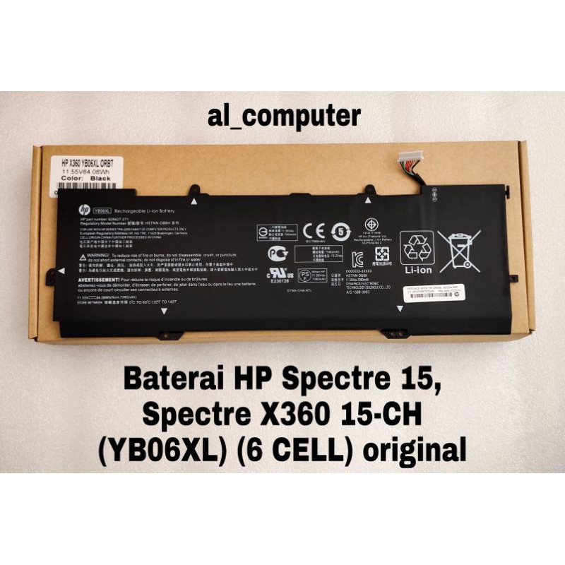 Baterai HP Spectre 15, Spectre X360 15-CH (YB06XL) (6 CELL) original