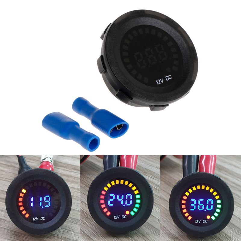 Btsg Volt Meter LED Digital Display Voltmeter Pengukur Tegangan Untuk Motor Mobil Auto