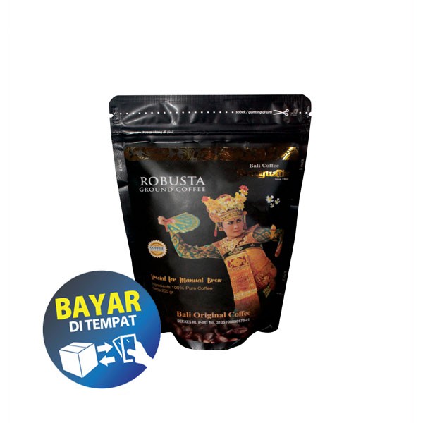 BALICIHUI Kopi Bali Robusta Ground Kristal Giling Kasar 200 Gram + Free 1 Sachet Kopi 3 in 1