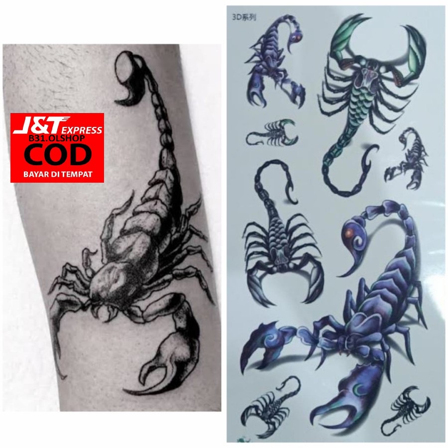 { BISA COD } TATO TEMPORER / Temporary Tatoo sticker SCORPIO KALAJENGKING
