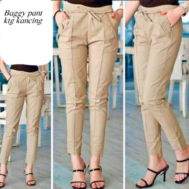 HLc Baggy  celana  baggy  pant  panjang  wanita bahan katun 