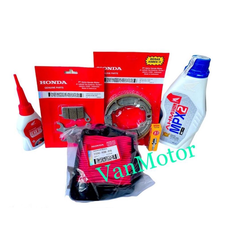 PAKET SERVICE VARIO 110 KARBU SET KAMPAS DEPAN BELAKANG OLI MPX GARDEN FILTER UDARA HONDA