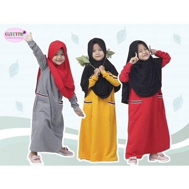 Gamis Kaos Babyterry Cutetrik Set Jilbab Gamis Cutetrik Set Bergo