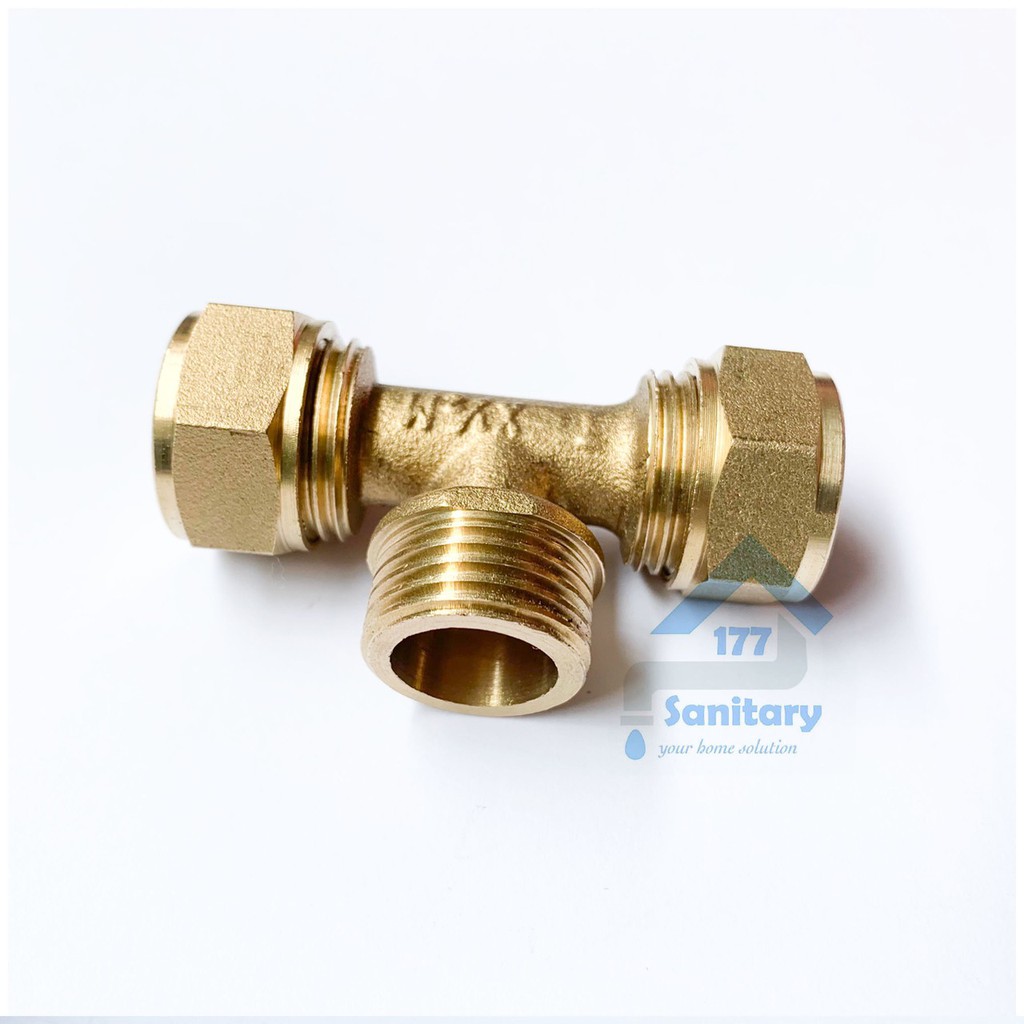 Kran T KUNINGAN Pipa air Panas 1/2 inch DRAT LUAR TPPL-Nepel Tee Fitting pipa 3/4inch 12 16 20 mm hot sambungan pipe spare part water heater pemanas air /X28