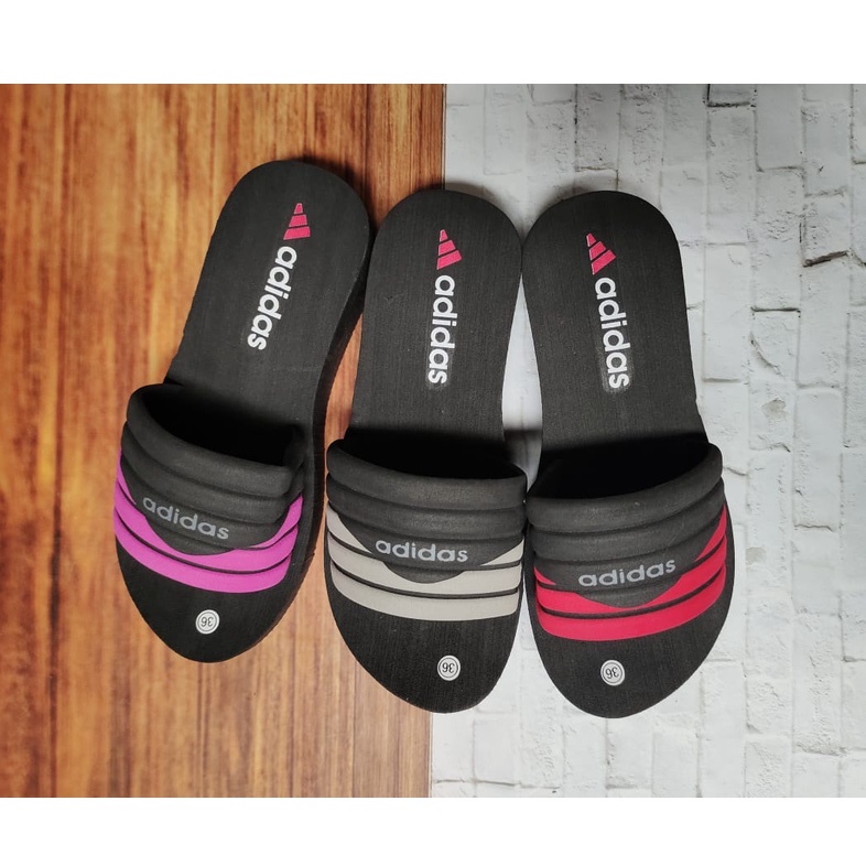 Sandal Wedges Kokop Spon Garis Wanita