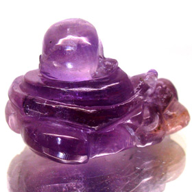 Natural Unheated Amethyst Happy Buddha Carved 98.18Ct YZ109