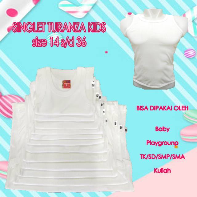 Singlet  anak - anak Turanza Kids size 24 sampai 36