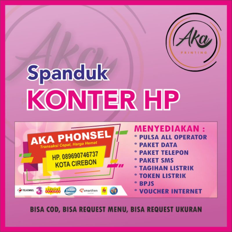 [COD] CETAK SPANDUK KONTER | SPANDUK CELL | SPANDUK KONTER PULSA | SPANDUK PULSA | SPANDUK CELL | BI