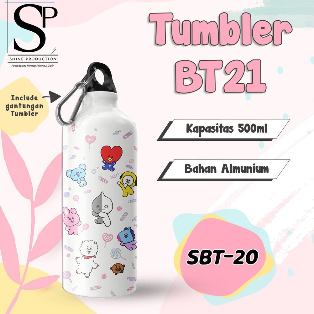 TUMBLER BT21 BOTOL MINUM BT21 TEMPAT MINUM MOTIF BT21 TERLARISS...,,,,,