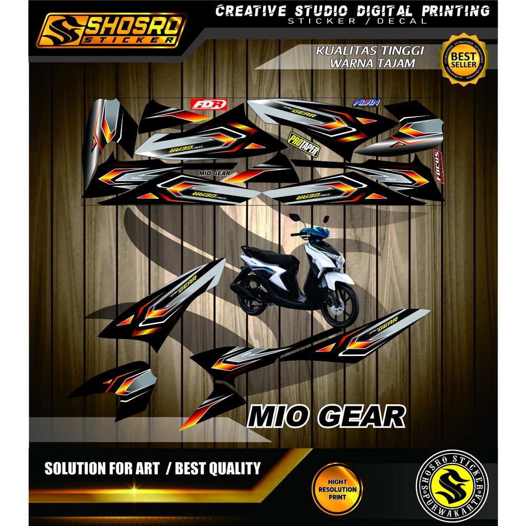 COD STIKER DECAL LIS VARIASI STIKER MOTOR MIO GEAR / STRIPING MIO GEAR VARIASI YAMAHA POLET STIKER M
