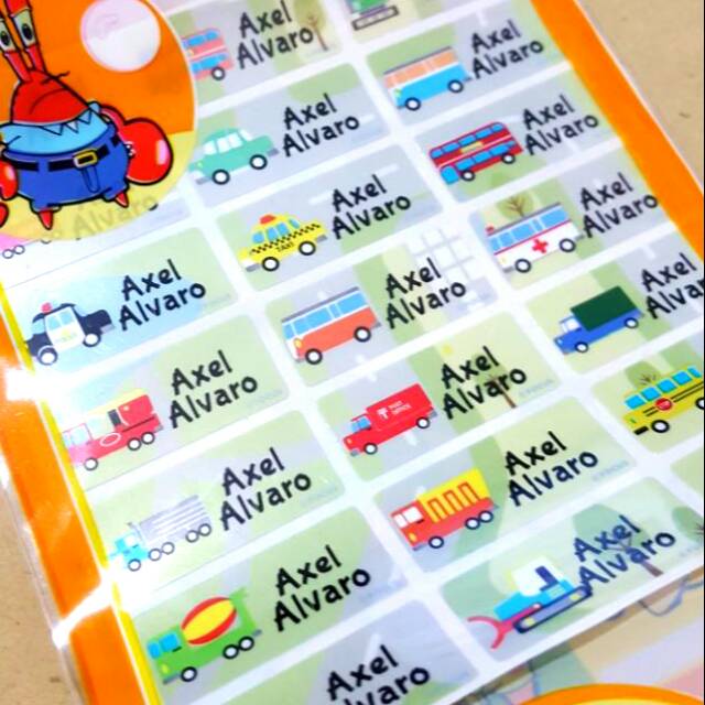 

Label nama anti air stiker waterproof Vehicle