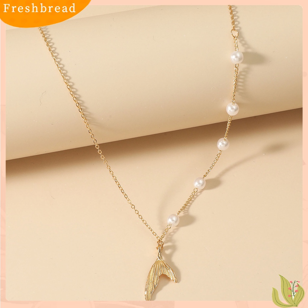 Terlaris Clavicle Chain Faux Pearls Portable Ladies Baroque Style Fishtail Shape Comfortable Elegant Women Necklace for Wedding