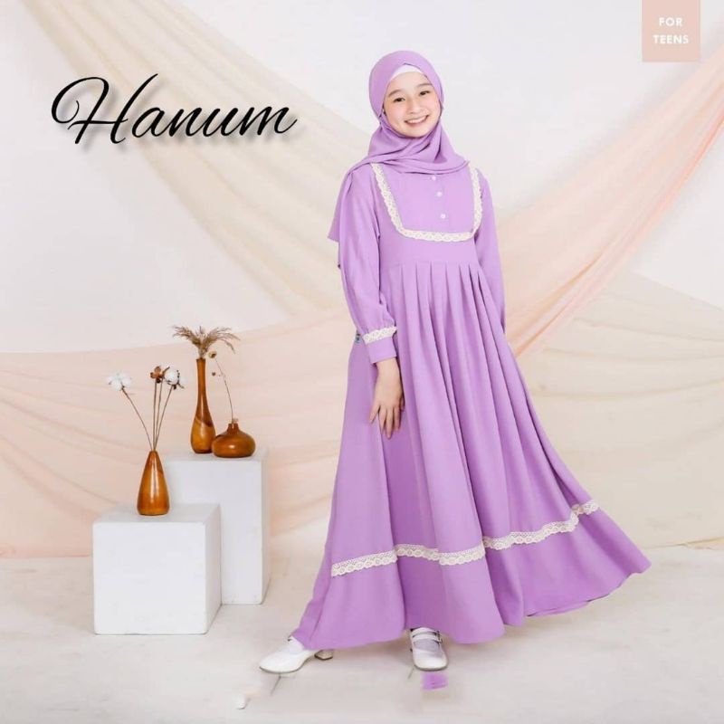 Gamis Muslim Syar'i Anak Perempuan Pakaian Gamis Anak Perempuan usia 9-10-11-12 tahun | Gamis Model 