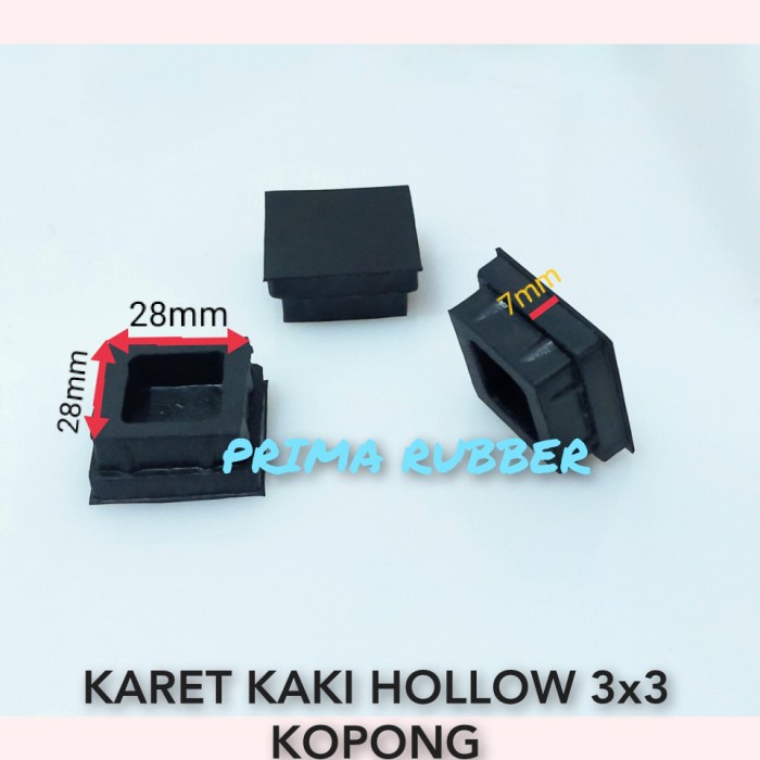 KH KARET KAKI HOLLOW 3x3 KOPONG KAKI MEJA RAK KURSI BESI HOLLOW/HOLLO