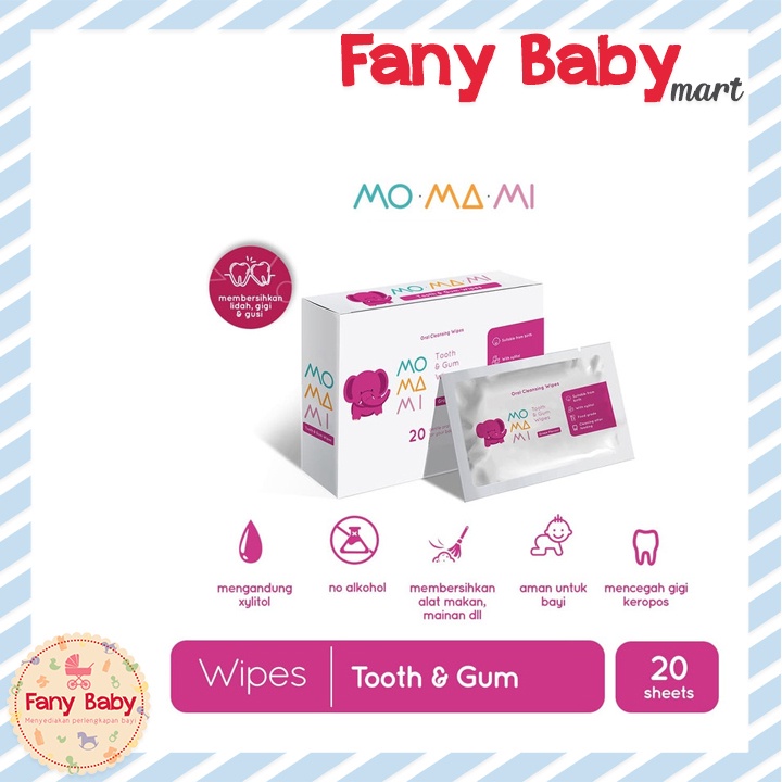 MOMAMI TOOTH &amp; GUM 20'S / TISSU BASAH BAYI