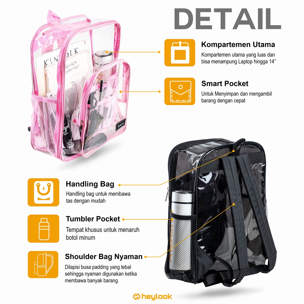 HEYLOOK Project - Tas Ransel MILES Wanita Tas Laptop Punggung Kuliah Sekolah Stylish