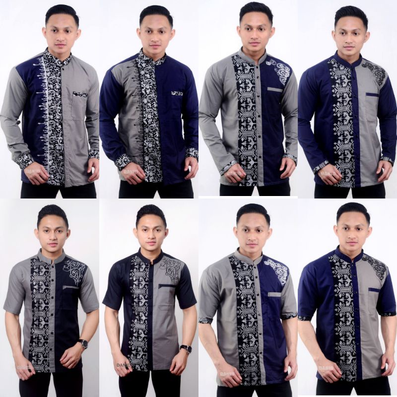 Koko Bordir Batik Kombinasi Fashion Muslim Kombinasi C07 Al Haramain Hijau M/L/XL Dewasa