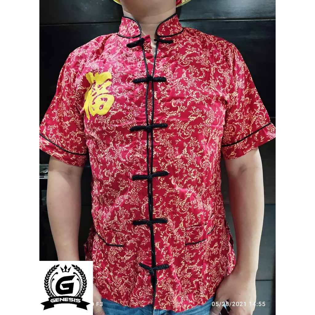 Cheongsam Atasan Pria Kemeja Size S sampai 4XL (ADA DUA KANTONG)