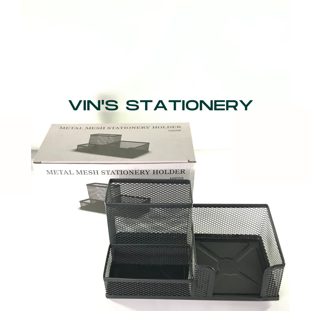 ORIGINAL DESK SET 3 SUSUN / METAL MESH STATIONERY HOLDER H9058