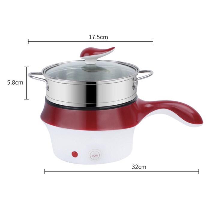 Panci Mini Elektrik 18cm Multifungsi Electric Fry Pan Listrik Kukus goreng serbaguna dapur kitchen