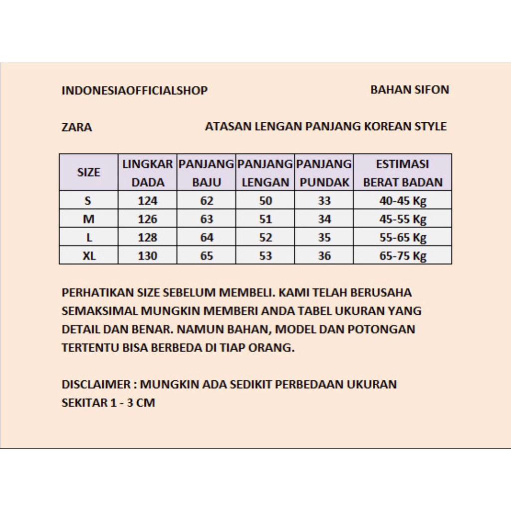 Ios Shop - Zara Blouse Baju Wanita Sifon Sabrina Korean Style KOREAN KANTOR MUSLIM HIJAB RAMADHAN LEBARAN RAMADAN KEKINIAN  OOTD-1