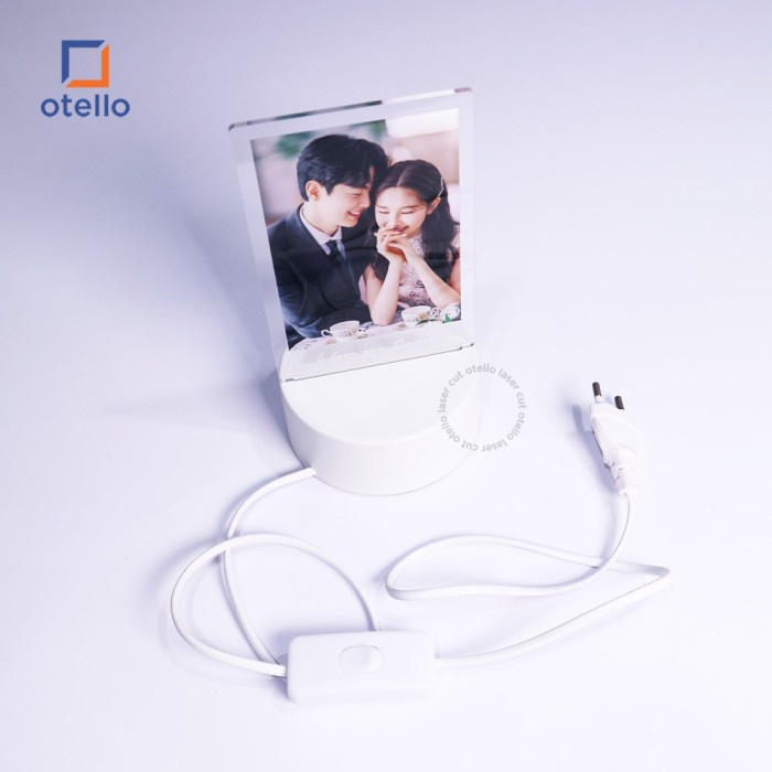 Custom Acrylic Night Foto Words Portrait | Lampu Tidur LED Hadiah Kado Pacar Sahabat Gift Unik