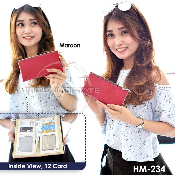 Dompet Wanita import HM-234 dompet Panjang Kulit Import Murah Lucu dompet lipat