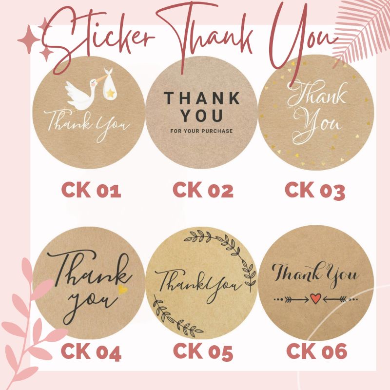 

Stiker Thank you / stiker olshop murah (brown edition)