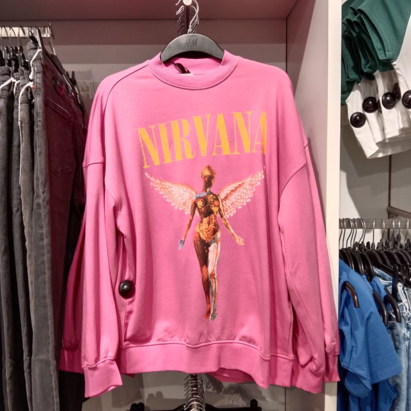 Sweater Nirvana original / sweater H&amp;m nirvana pink
