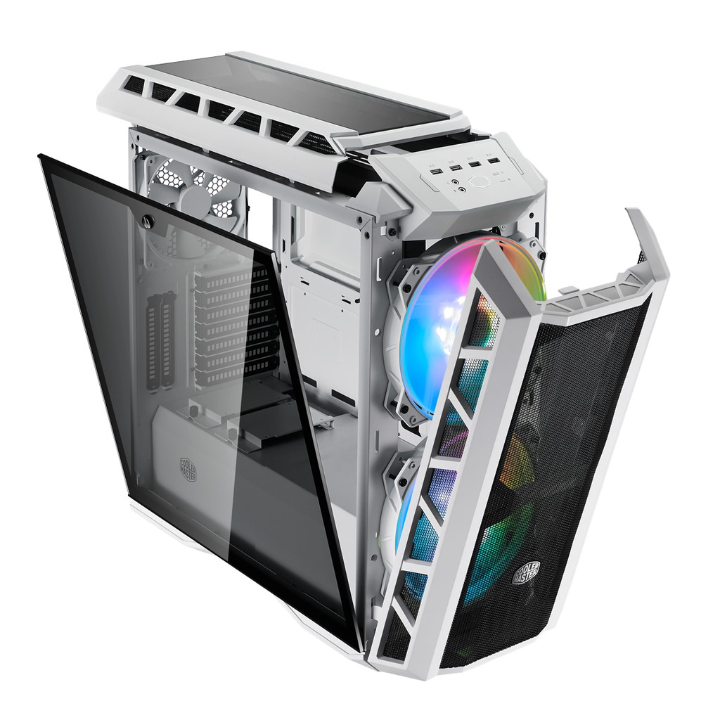 Cooler Master MasterCase H500P Mesh White ARGB + 2 Fan ARGB Mid Tower Case