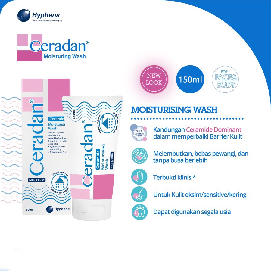 CERADAN MOISTURISING WASH 150ML / 79004