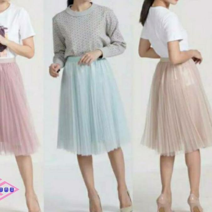 ➵ AESTRI Rok tutu tile/ rok tutu dewasa pendek mekar hitam abu putih navy moca pink krem ✼
