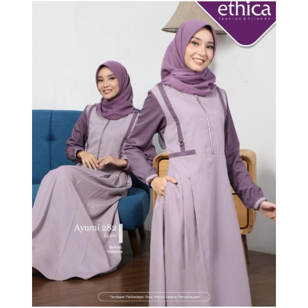 ETHICA TERBARU 2022 GAMIS AYUMI 282 -Lylac -Cream -Black