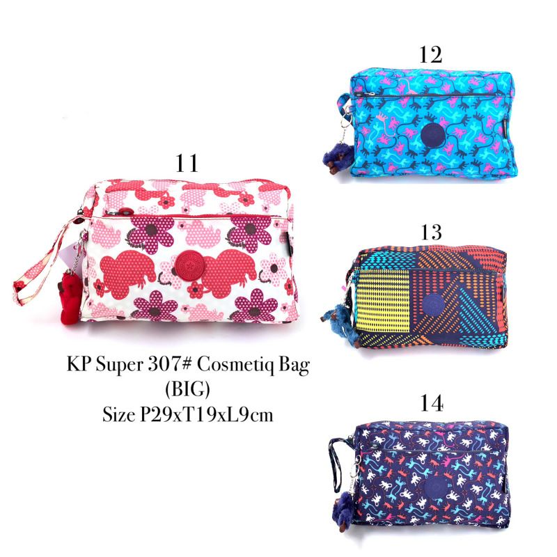 Pouch kosmetik kipling 307 Big /cosmetic bag super free gantungan