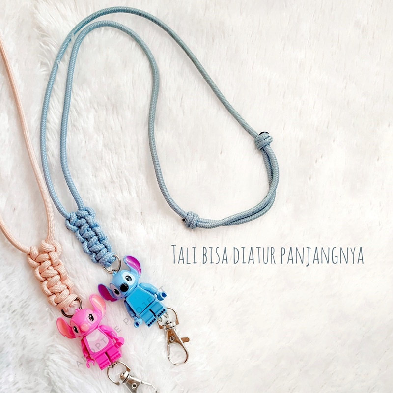 

LANYARD KARAKTER STITCH STRAP ID CARD HOLDER KARAKTER KALUNG ID CARD LILO STITCH ANGEL PINK