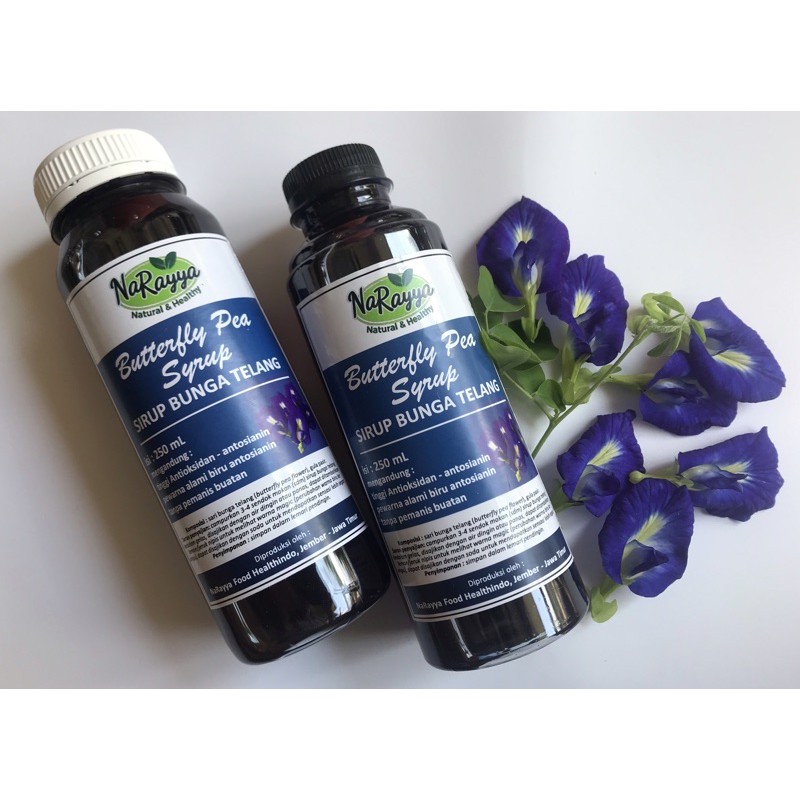 

Sirup Bunga Telang/Butterfly Pea Syrup - varian original, vanilla, frambozen [~ NaRayya ~]
