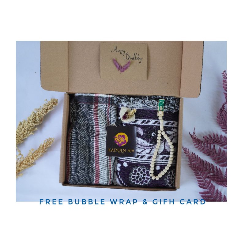 HADIAH KADO COWOK MUSLIM SAJADAH + SARUNG GIFH BOX PREMIUM | HADIAH ULTAH | HADIAH WISUDA | KADO