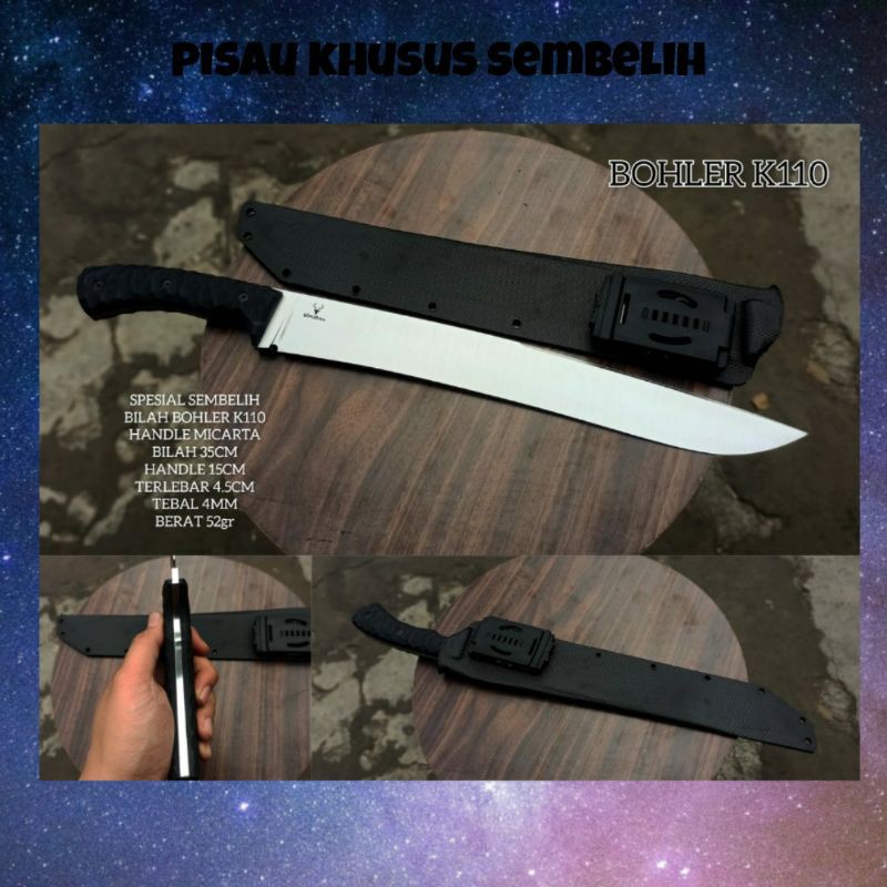 pisau khusus sembelih baja bohler k110 super tajam kualitas premium