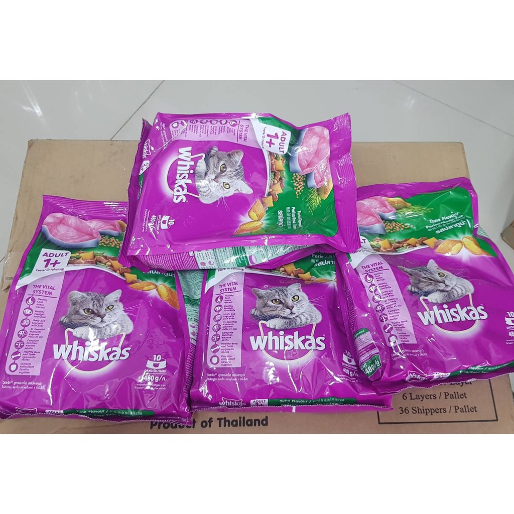 Makanan Kering Kucing Dewasa Whiskas 480 gram fresh pack