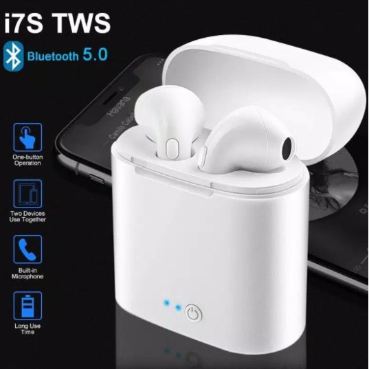 cod★ready★ Headset putih hitam i7s TWS Dual Earphone  Airpods With Charger murah Untuk Semua Hp Termurah globallagilaku